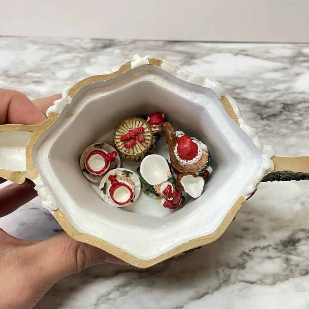 Vintage Popular Imports 1996 Twas The Night Before Christmas Teapot & Figurines